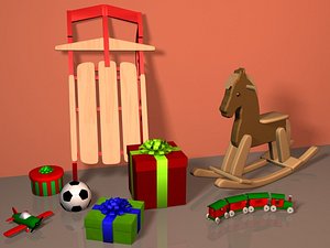 3d presents toy plane gifts