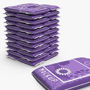 3D Mockup Substrate Bags Stacked in Stack