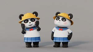 Rigged Cartoon Panda 3D