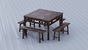 Traditional Chinese Table and Chair Set 8