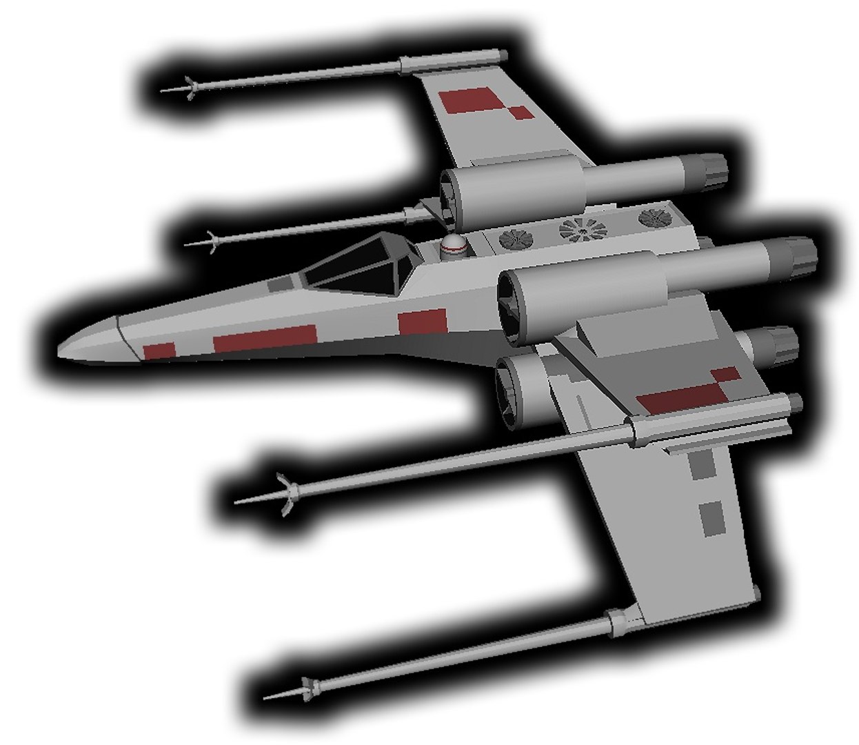 x-wing fighter space 3D model https://p.turbosquid.com/ts-thumb/KX/DMty1L/qOHYJNea/xwing1/jpg/1519953942/1920x1080/fit_q87/a49b02eba581fa49e87014b2dc5b0bd6af19c87a/xwing1.jpg