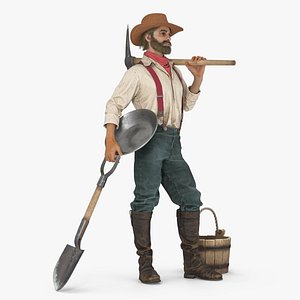 3D model Gold Rush Prospector Standing