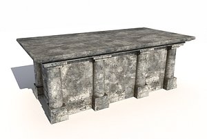 3D old stone altar