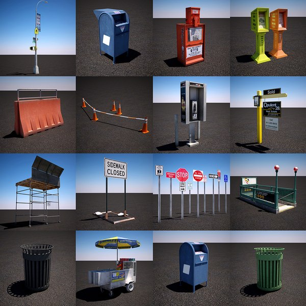 urban street props pack 3d max