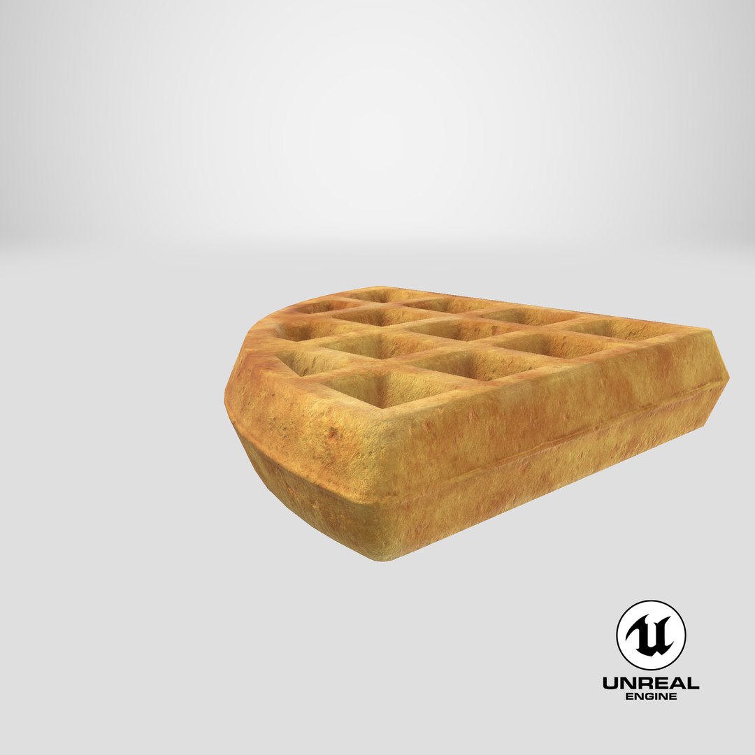 Piece of Waffle 3D model https://p.turbosquid.com/ts-thumb/KX/VhIiUC/bp/stemcell_unreal_render/png/1685099753/1920x1080/fit_q87/66c417f43ecafc2bccfb943fc3edd6e159723d0e/stemcell_unreal_render.jpg