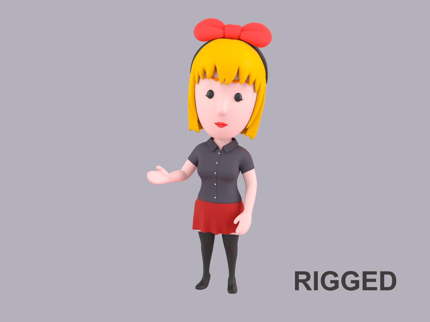 Cartoon Female Character Rigged 079 3D - TurboSquid 2383430