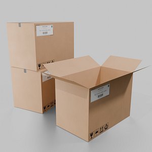 Cardboard Rectangular Deep Storage Box - Rigged and Fully Customizable