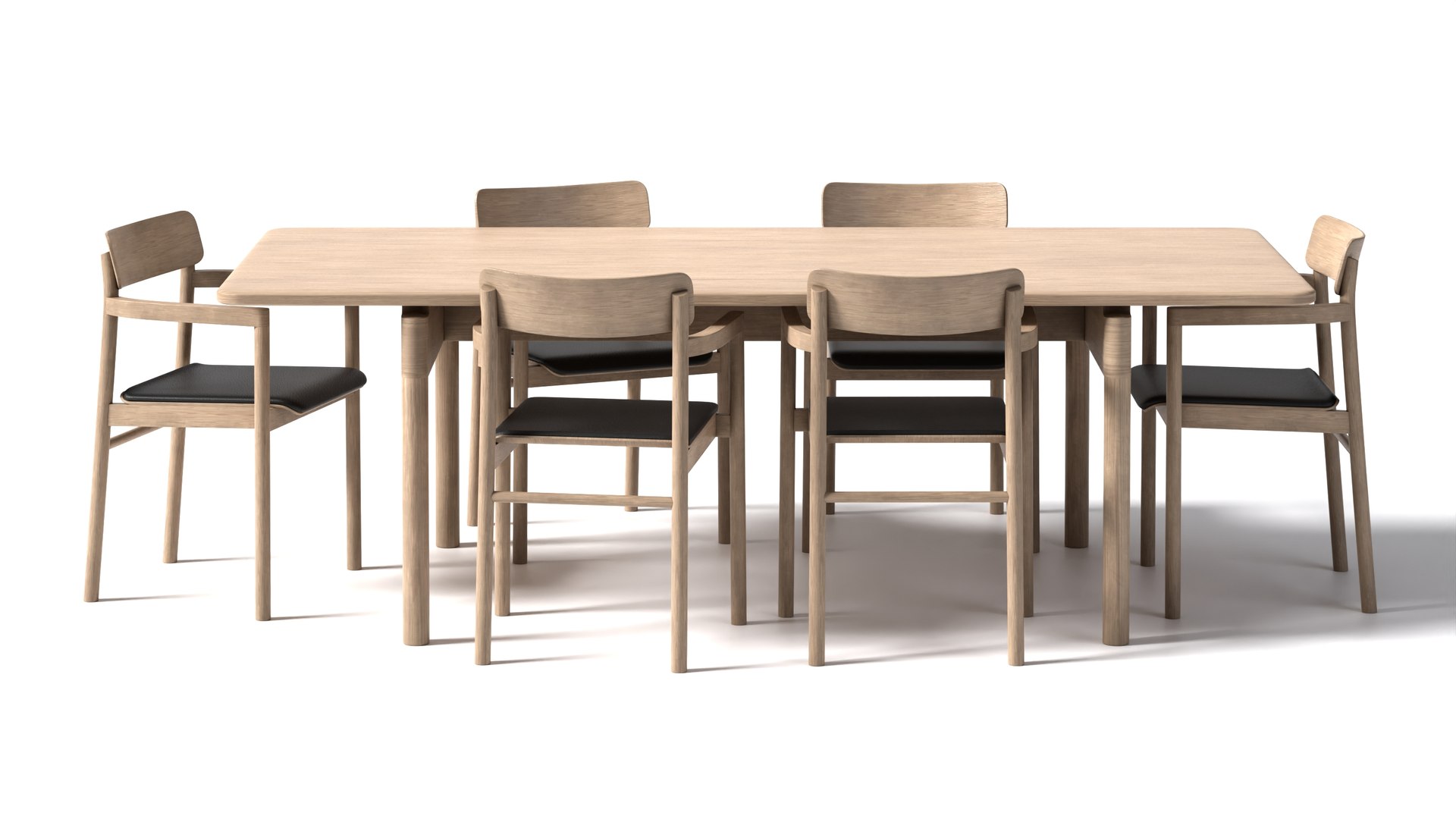 3D Model 3 Model Of Fredericia Post Chair Set - TurboSquid 1911760