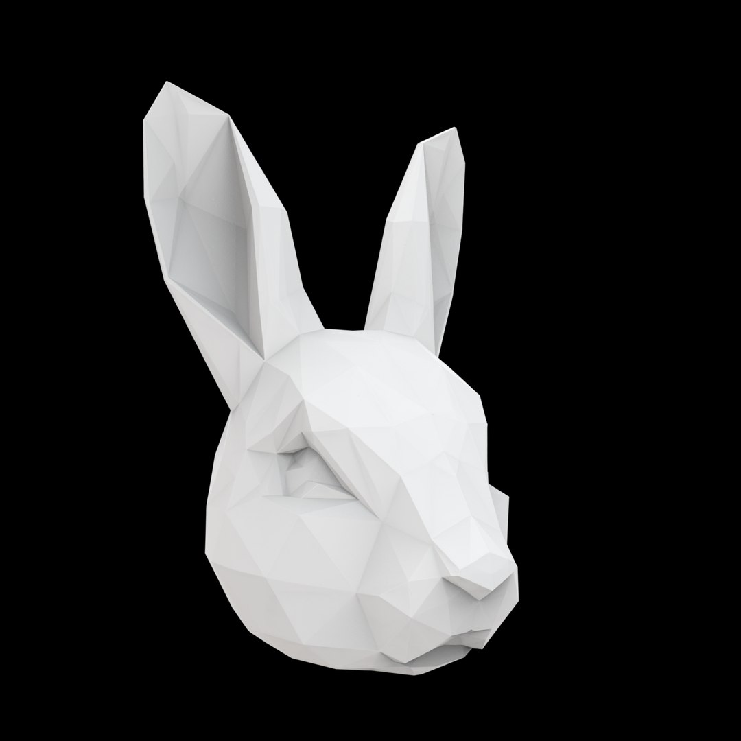 Geometric Rabbit Sculpture 3D Print Model Low Poly Bunny Art 3D ...