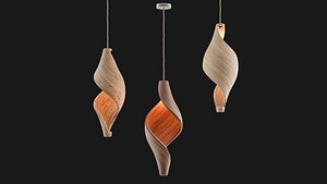 3D Wabi Sabi Swirl Pendant Organic Light