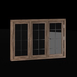 Wooden windows 3D