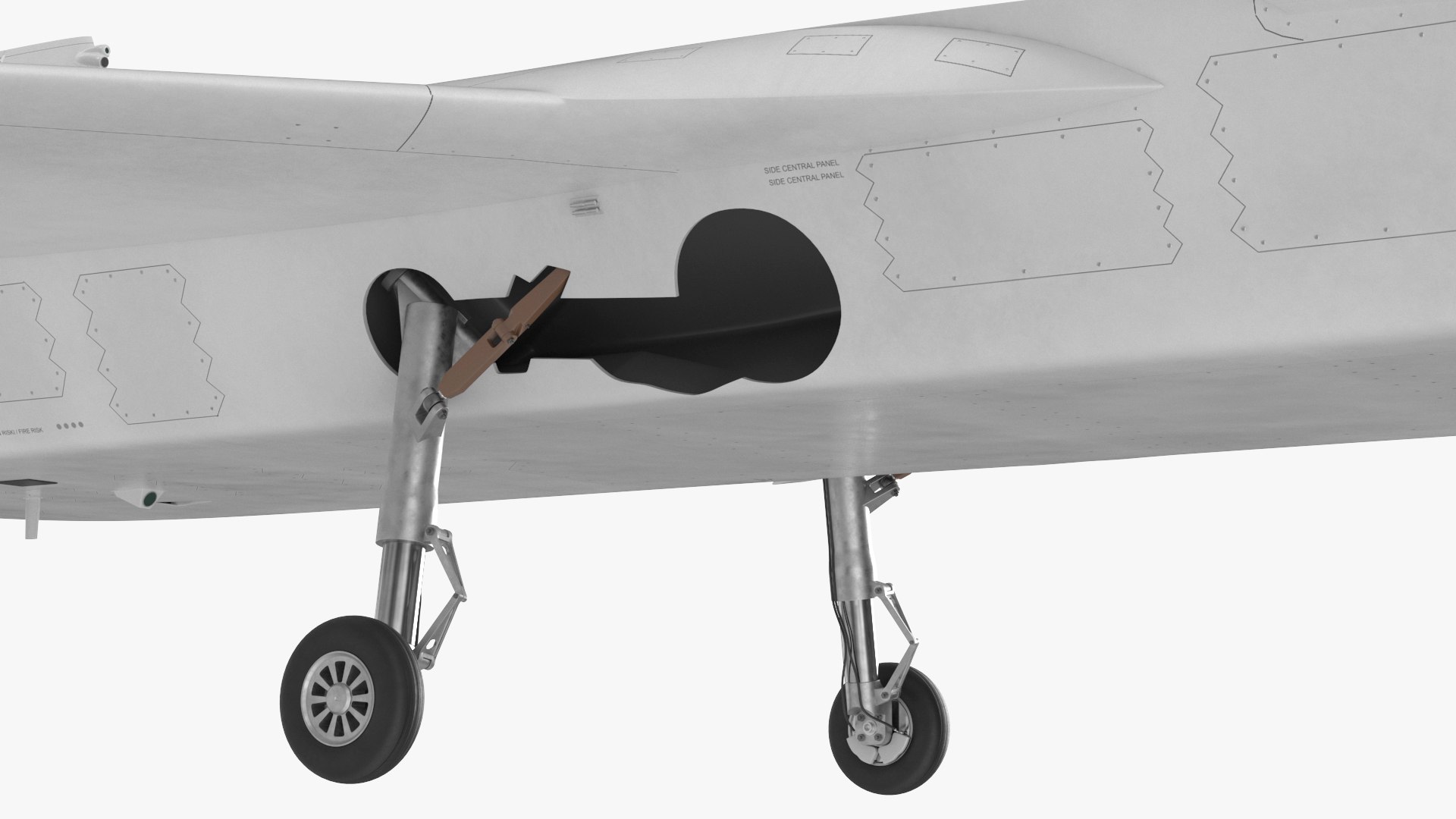 Stealth Unmanned Fighter Jet White Rigged For Cinema 4D 3D Model ...