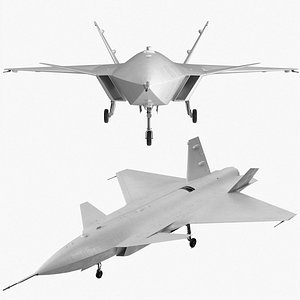Stealth Unmanned Fighter Jet White Rigged for Cinema 4D 3D model