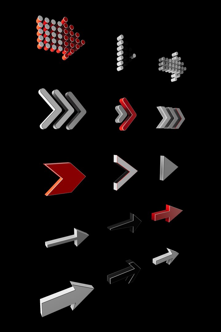 3D Arrow Icon Stylized Product 15 Pack Collection Ui Logo 2 2 ...