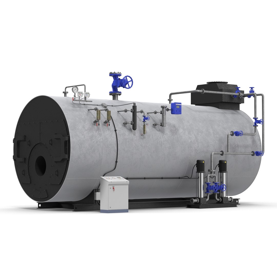 Industrial Gas Steam Generator Boiler 3D model preview