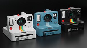 Polaroid Camera Pack - Include Skins Black-Blue-White 3D model