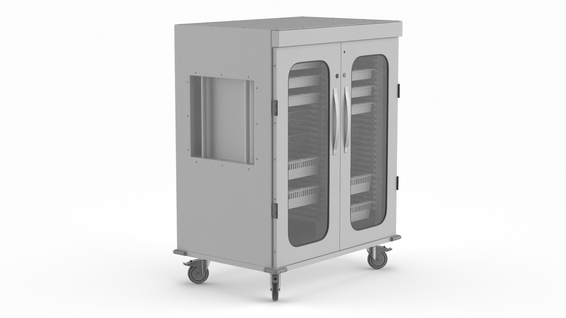 Medical Storage Cabinet 2 Cells 3D model preview