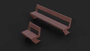 Collection of two Mediterraneo benches Low-Poly model