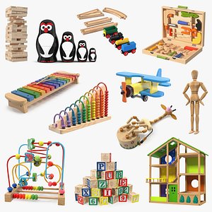 3D Wooden Toys Collection 6 model