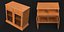 Kitchen sideboard with glass panels 3D model