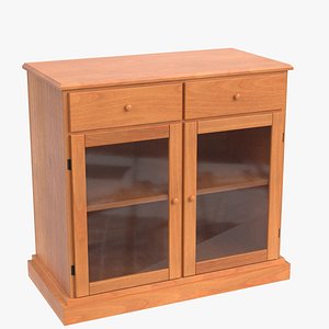 Kitchen sideboard with glass panels 3D model
