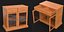 Kitchen sideboard with glass panels 3D model