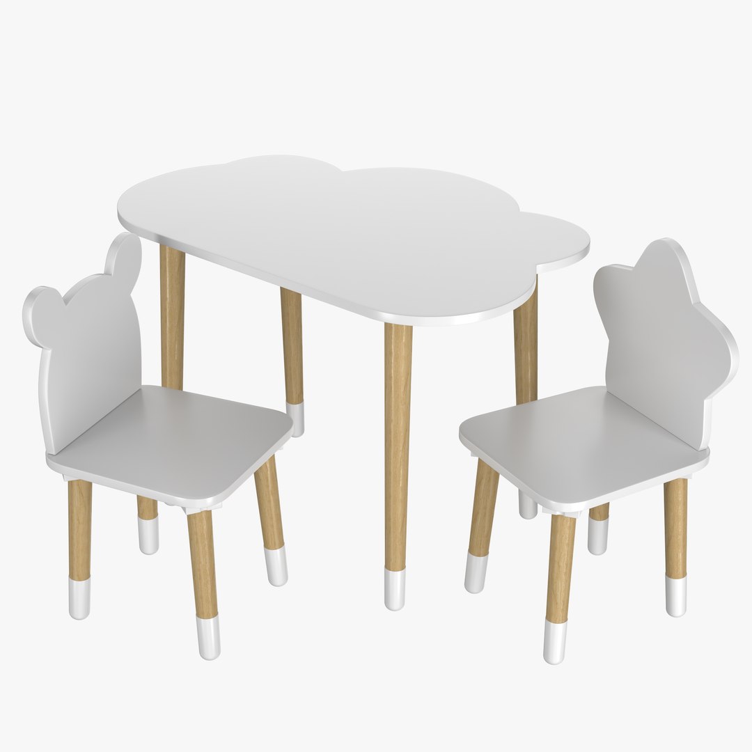 Kids table and chairs Dimdom Kids set 13Dモデル TurboSquid 2035429