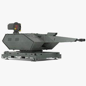 Barrel Skynex Air Defense System Green Rigged for Cinema 4D