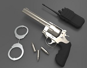 gun bullets handcuff walkie model