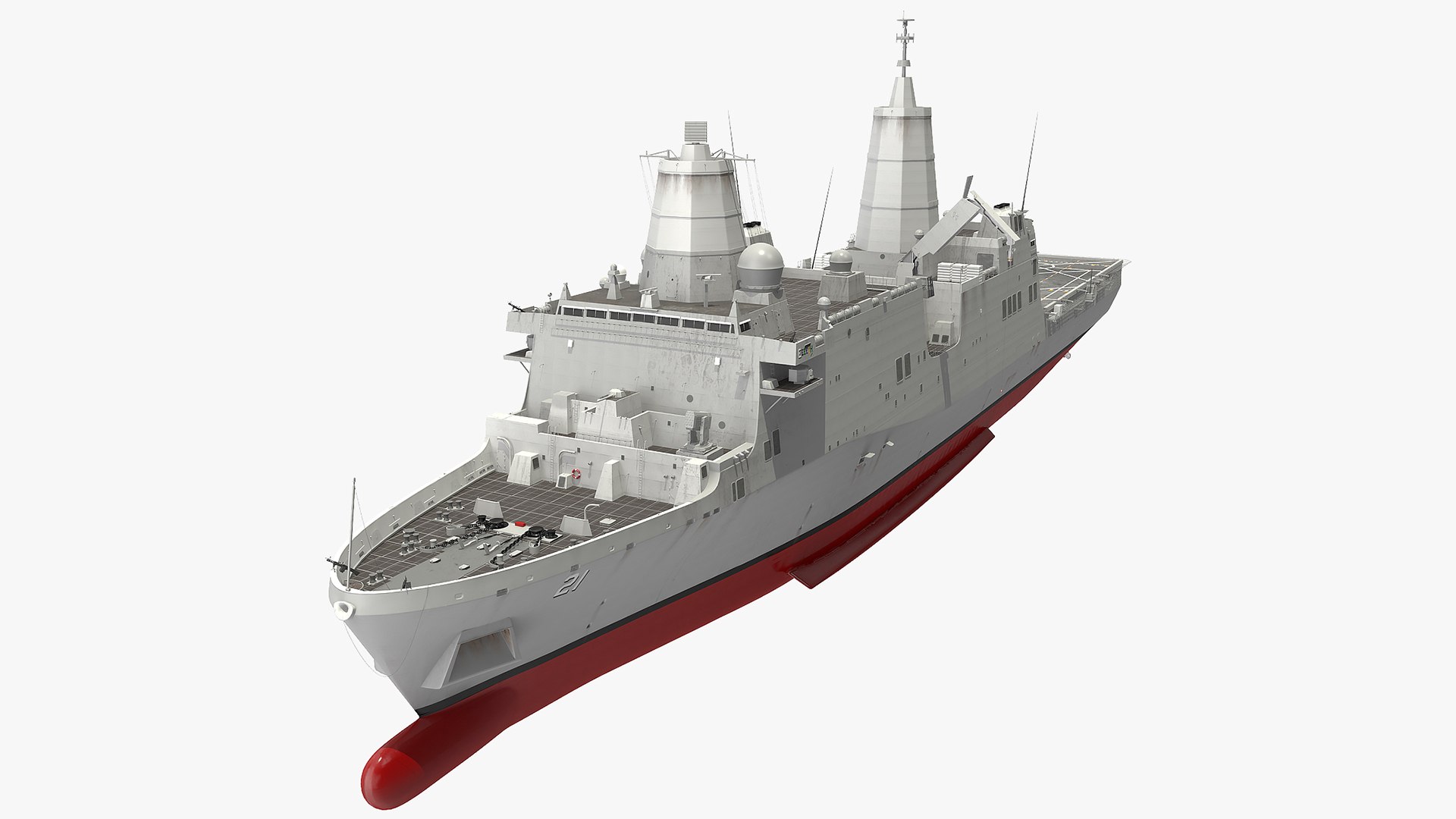 Amphibious Transport Dock Ship USS Portland LPD 27 3D model preview