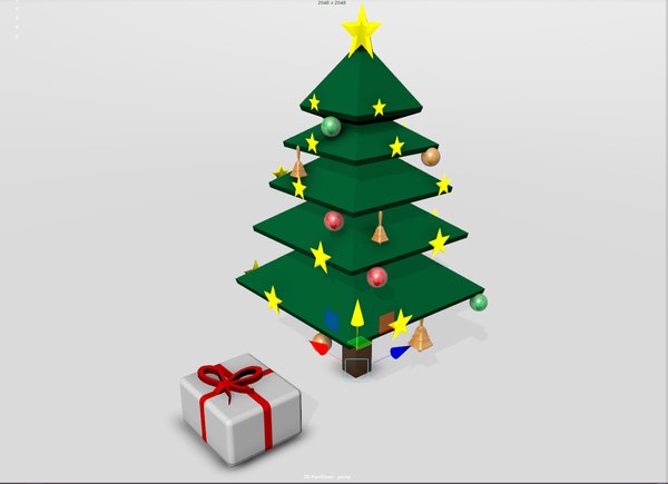 modelo 3d dibujos animados de navidad pino - TurboSquid 1230262