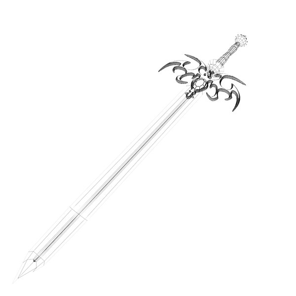 fantasy long sword 3d model