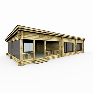 3d model wood sauna log