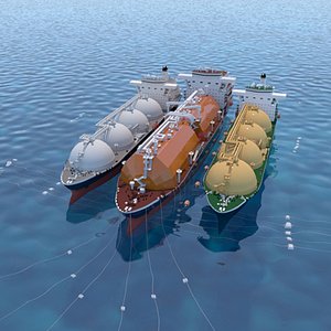 3D floating gas storage tanker ships