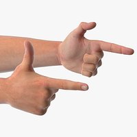 Male Hand Pair with Finger Gun Gesture