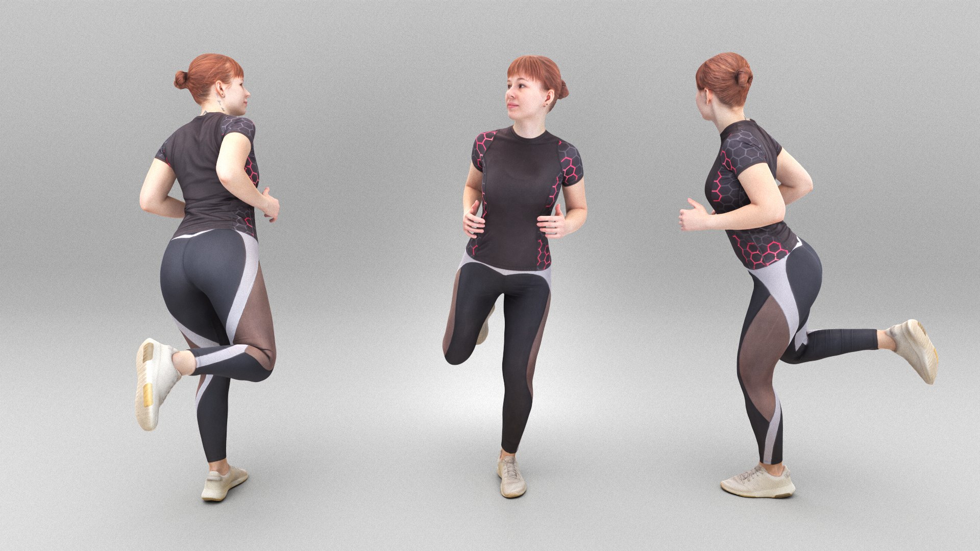 Pretty Woman In Sportswear Running 449 3D Model - TurboSquid 2193695