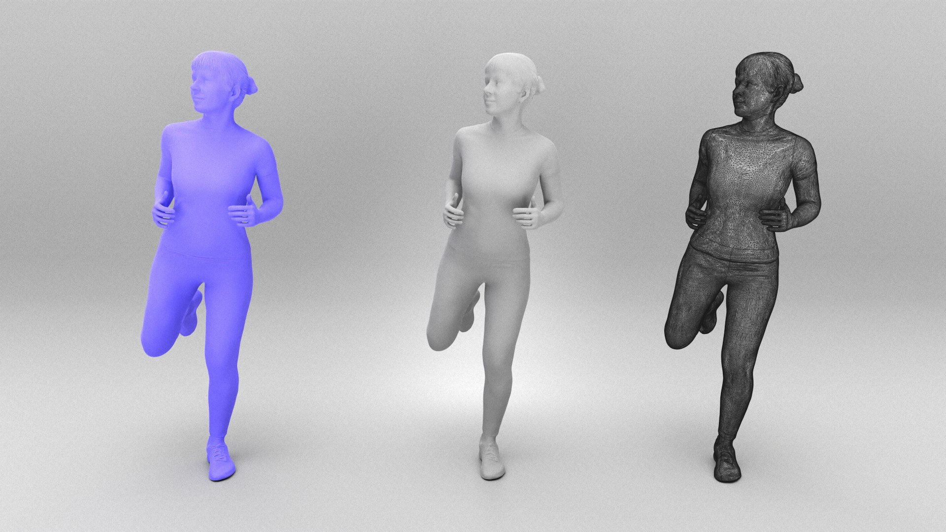 Pretty Woman In Sportswear Running 449 3D Model - TurboSquid 2193695