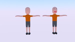 3D soccer player toon short