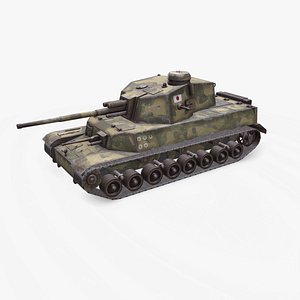 Type 5 Chi-Ri Japan Medium Tank Low-poly PBR