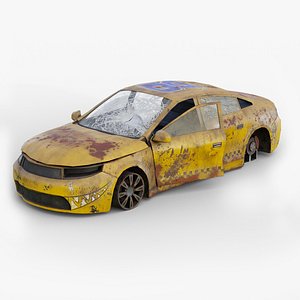 Rigged NY Wrecked Car GameReady LODs