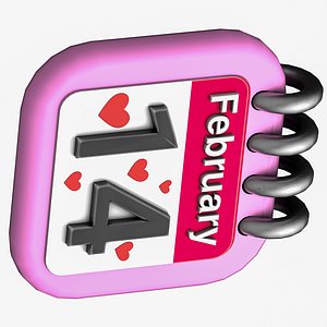 3D model Valentine day calendar