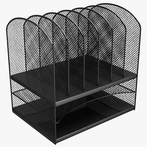 black mesh tray desktop 3D model