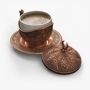 3D model Turkish Demitasse Cup with Coffee