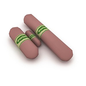 3D model market salami and sausage varieties