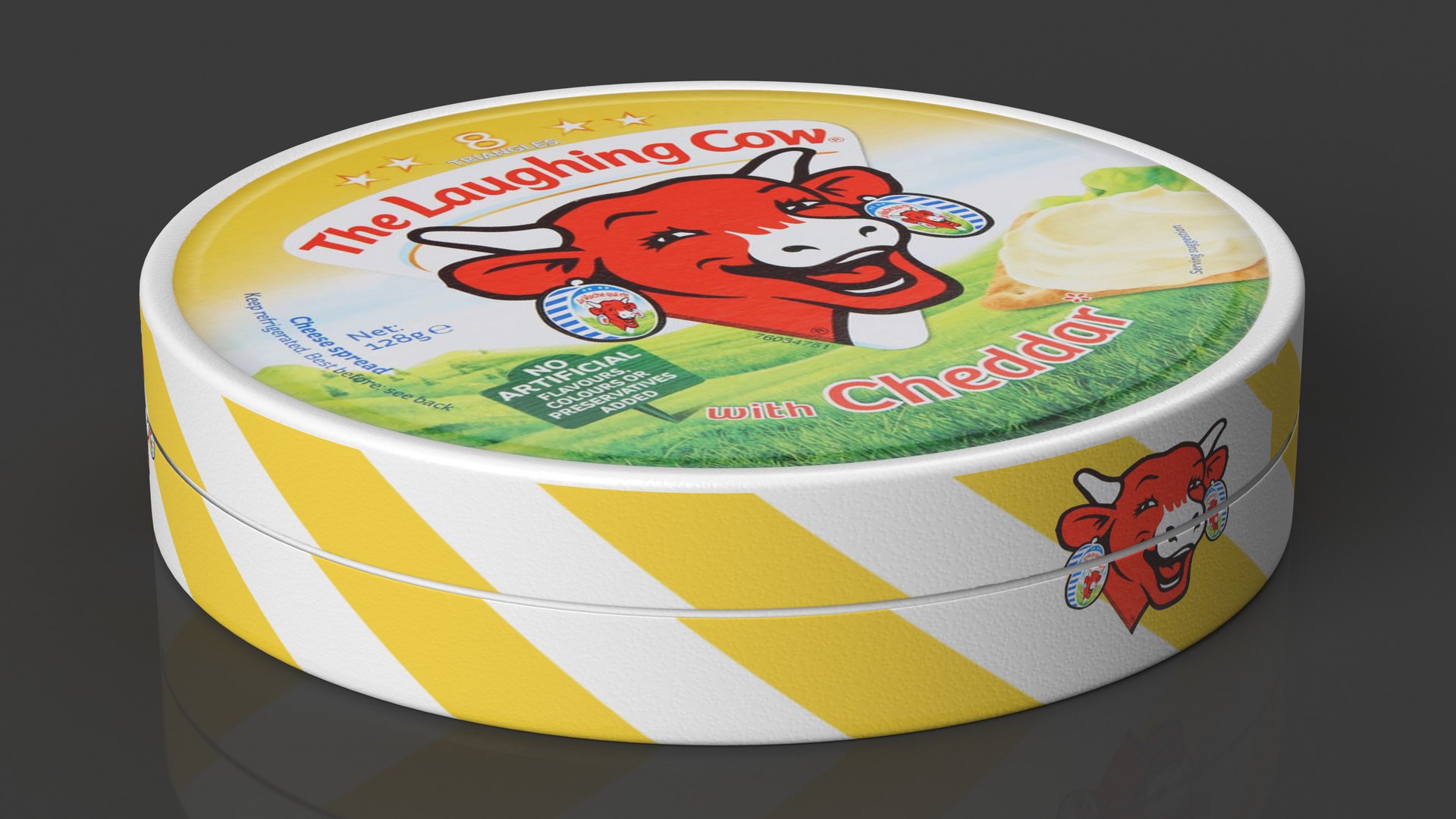 3D Package of Creamy Cheese Laughing Cow Cheddar https://p.turbosquid.com/ts-thumb/KZ/6MEOvH/rv/packageofcreamycheeselaughingcowcheddarmb3dmodel005/jpg/1700808962/1920x1080/fit_q87/3ebd1ac51c6b835a5a83650bbf1b1e3927b171f9/packageofcreamycheeselaughingcowcheddarmb3dmodel005.jpg