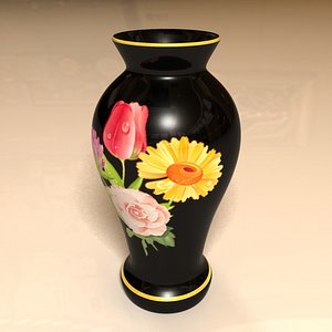 3d decorative black vase model