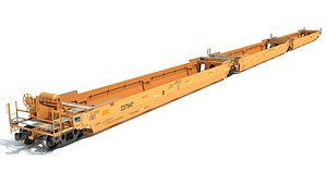 3D railroad double stack cars model