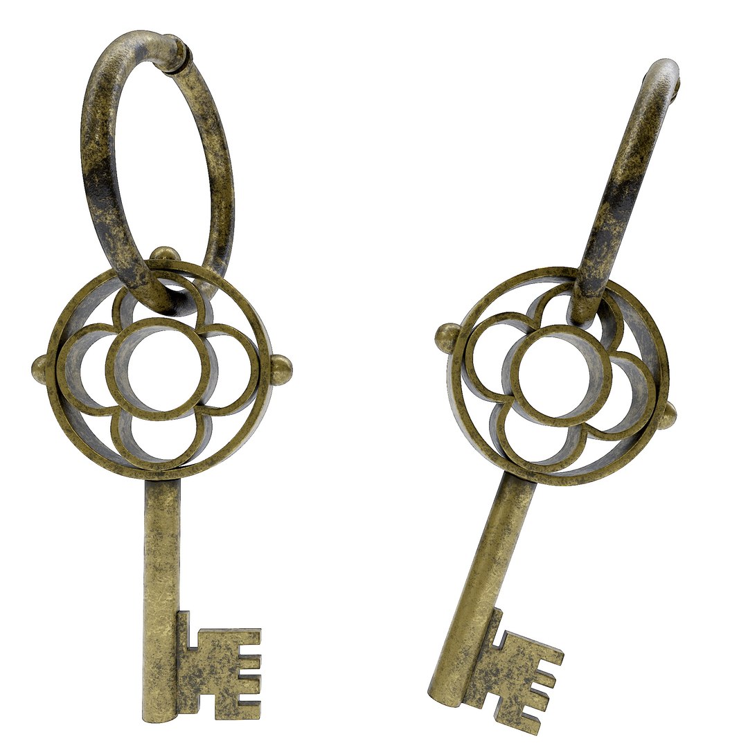 Modello 3D Modello 3d della chiave dello scrigno del tesoro