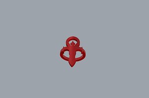 Vampire cross ring size 5 ankh cross symbol 3D model