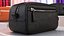 Closed Leather Cosmetic Bag Black 3D model